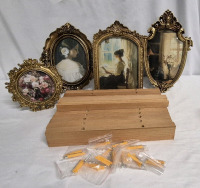 4 New Picture Frames & 12 New Wall Mount Plate Display Holders