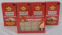 5 New Boxes Royal Oak Starter Squares Natural Fire Starters . 24pcs. Per Box
