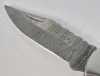 New - Damascus Steel Single Blade Folding Pocket Knife with Leather Belt Case . Measures 6 5/8" long when open - 3
