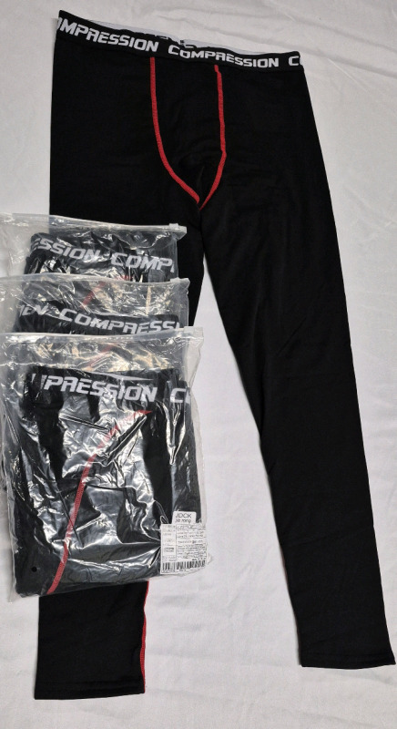 4 New Men's Compression Long John's sz Large & Medium