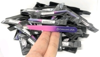 80+ New Crescent.USA Precision Pink/Purple Eyebrow Tweezers | Stainless Steel | 3.75" Long ea