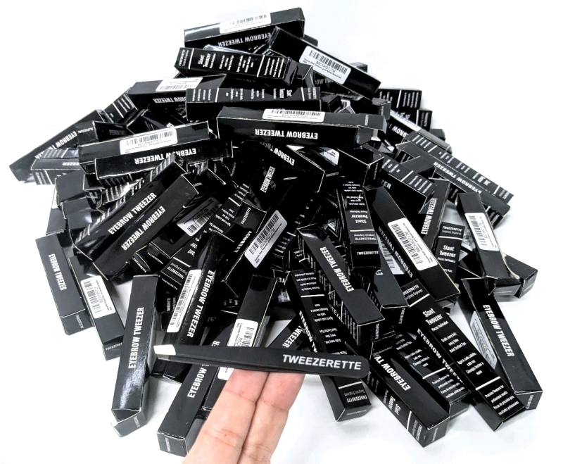 90+ New TWEEZERETTE Precision Slant Eyebrow Tweezers | Stainless Steel | 3.75" Long ea