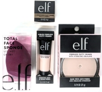 New E.L.F. | Poreless Putty Primer (21g), Liquid Poreless Putty Primer (5ml), C-Brightening Poreless Putty Primer (4g) & Total Face Sponge