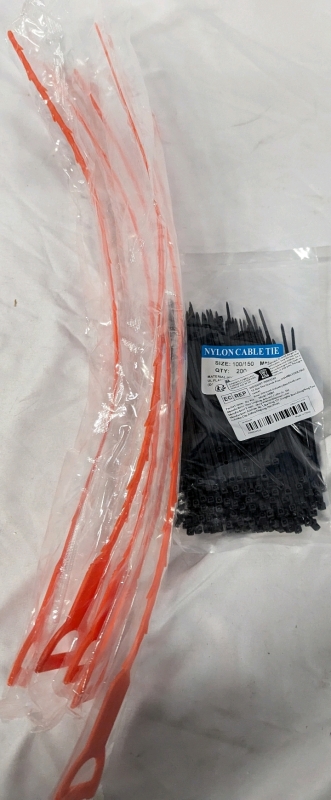 New Household Utility Lot. 200 100/150 Nylong Cable Ties & 5 Drain Cleaning Tools (20" Long)