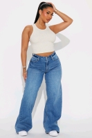 New Womens Size 11 Fashionnova "Feeling the Heat Stretch Wide Leg Jeans".