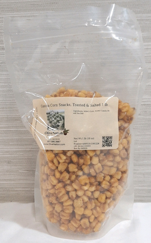 New 1lb Bag of Toasted & Salted Cancha Corn Snacks from Olive Nation - Best Before September 2025