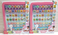 2 New Playgo Toys English & Spanish Speaking Learning Boards, Pink Colored (10"x7&frac12;")