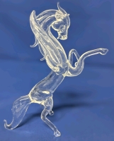 Fantastic Art Glass Rearing Pegasus Figure | 6.5" Tall