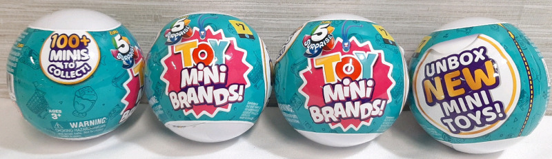 4 New Zuru 5Surprise Toy Mini Brands Balls, over 100+ Minis to Acquire