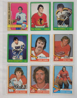 1974 - 1976 O Pee Chee NHL Hockey Rookie Trading Cards . Nine (9) Rookie Cards