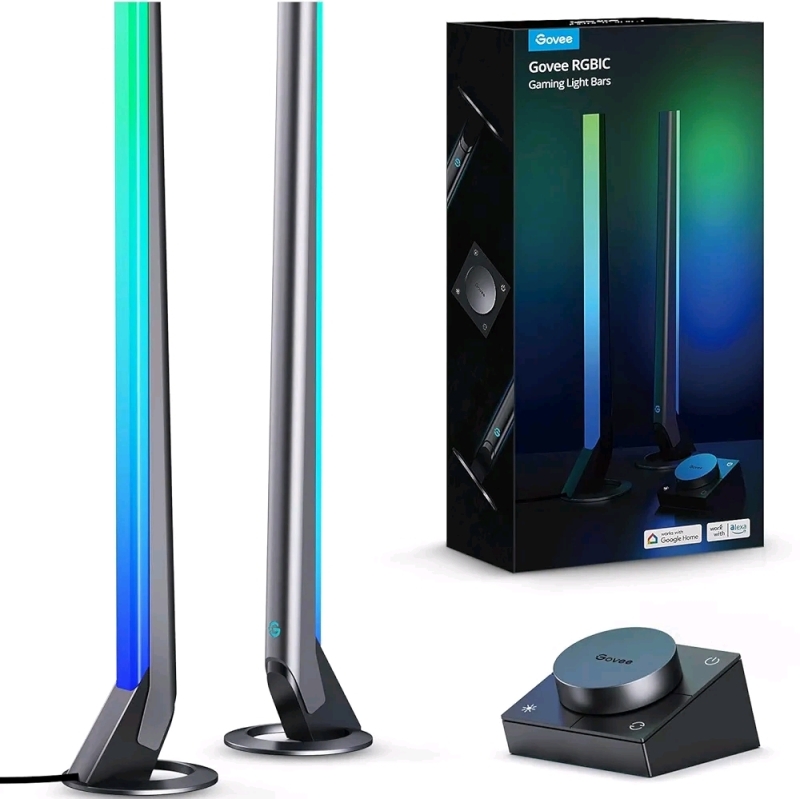 New - Govee RGBIC Gaming Light Bars H6047 w/Smart Controller, Wi-Fi Smart LED Gaming Lights w/Music Modes & 60+ Scene Modes Built . Compatible with Alexa & Google Assistant . Sealed Box