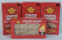 New - 4-Boxes Royal Oak Starter Squares Natural Fire Starters . 24pcs. Per Box