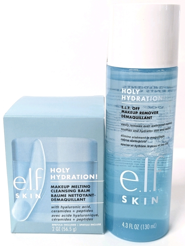 New E.L.F. Skin Holy Hydration | Makeup Melting Cleansing Balm (56.5ml) & E.L.F. Off Makeup Remover (130ml)