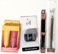 New E.L.F | Squeeze Me More Lip Balm Duo (Mango, Watermelon, 6g ea), Dual Sharpener, Cream Glide Lip Liner (Spill the Tea), Pout Clout Lip Plumping Pen (Toasted, 2g)