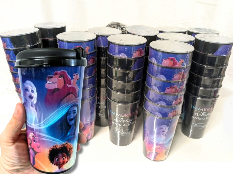 66 New DISNEY Animation / Lighthouse Immersive Animation Studios Graphic Tumblers with Travel Lids by Whirley DrinkWorks | 5.5" Tall ea