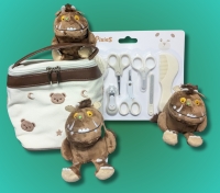 3 New Small 5.5" GRUFFALO Plush Toys, Children's 7-Piece Grooming Kit & Insulated Embroidered Teddy Bear Lunch Bag (4.25" x 6.5" x 6.75")