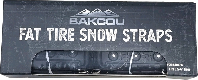 New Bakcou - Fat Tire Snow Straps - Set of 20 Studded Straps for Enhanced Traction, Winter Terrain - Ideal for Icy & Snow Packed Conditions 3.5-4 Inches. Retails for over $200!