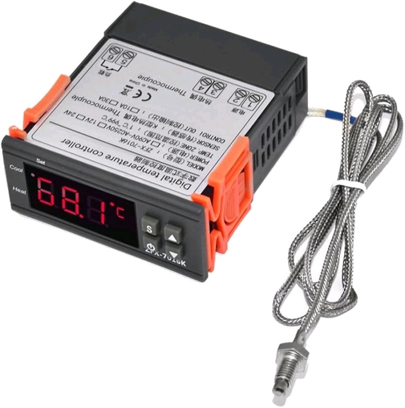New ZFX-7016K Intelligent High Temperature Controller. Digital Thermostat Regular Control Switch. 3" Wide.