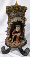 Vintage German Handmade & Hand Painted Candle. 16.5" Tall with Base.