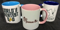 3 New Family Mugs. World's Greatest Dad, #1 Son & Mamacita. Tallest mug 3.75".