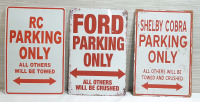 3 New "Parking" Metal Signs, 12"x8"