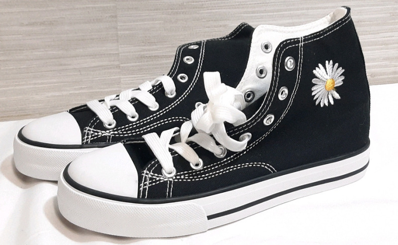 ZGR Womens Canvas Sneakers High Top Lace ups Casual Walking Shoes Size 6
