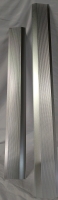 2 Doorway Threshold Transition Covers. Made of Metal. Slope is 2.9" Long overing 1" of height change. 32" Long and 38.5" long.