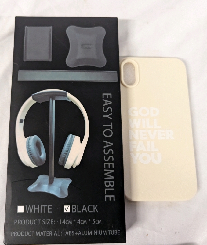 New Headphone Desk Stand & god will Never Fail You iPhone XR Case.