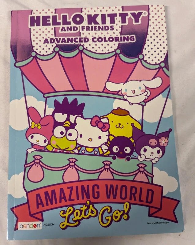 New Hello Kitty and Friends Advanced Colouring Book. 10.75" Tall
