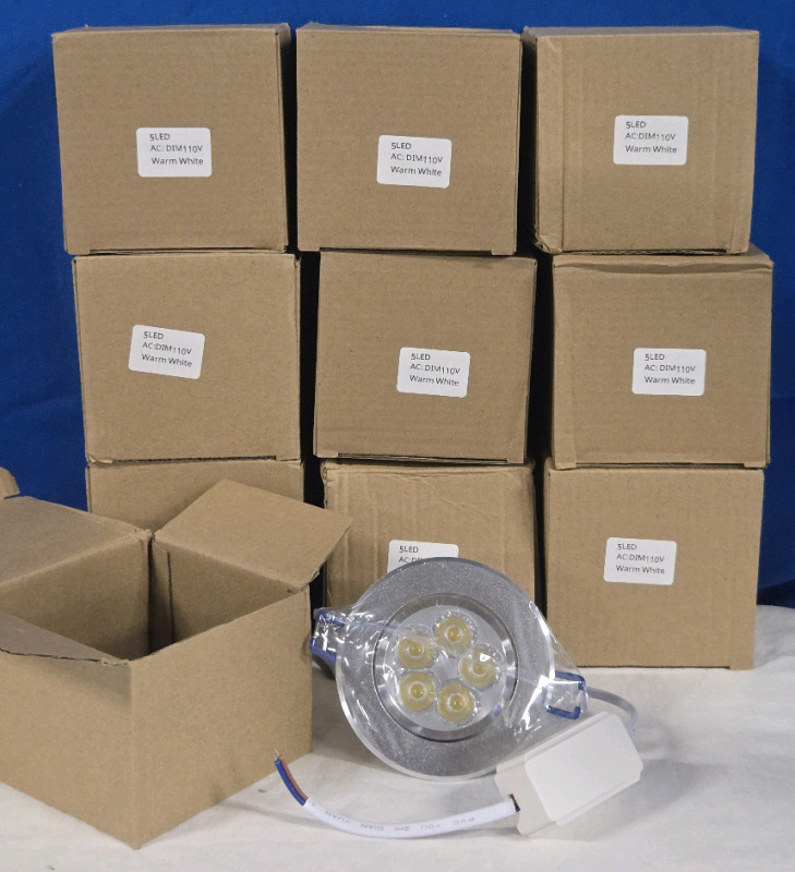 10 New | Bright 5 LED 110v Recessed Hardwired Ceilng Downlights