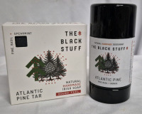 2 New The Black Stuff Organic Homemade Irish Soap Bar 135g & Deoderant 80g
