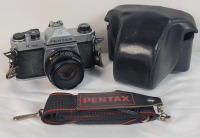 Vintage Pentax ASAHI K-1000 35mm Film Camera with 50mm Lens plus Case and Neck Strap .