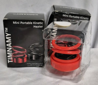 2 New Mini Portable Kinetic Heater, Solar Powered Heater,Electromagnetic Kinetic Heater - Red