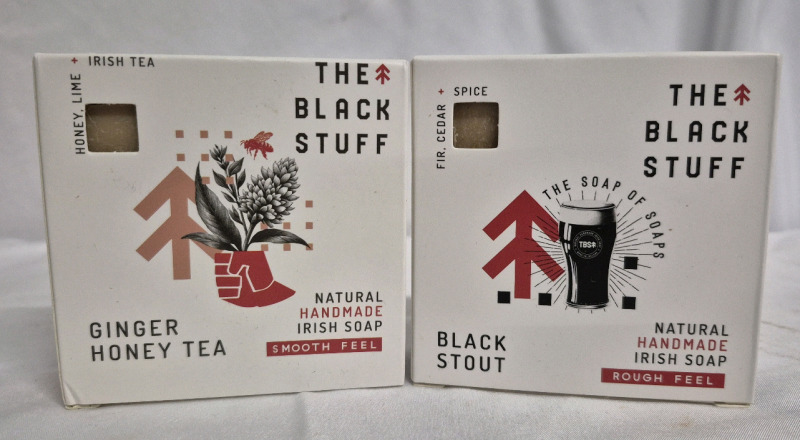 2 New The Black Stuff Organic Homemade Irish Soap Bars 135g