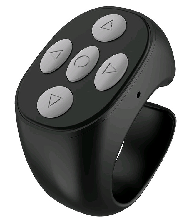 New - JX-05 5-button Smartphone Bluetooth Smart Ring Remote Control , Black . Sealed