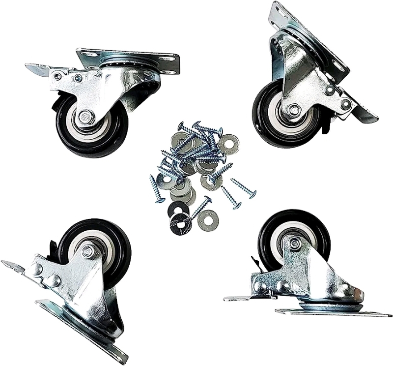 Gorilla Caster Galvanized Heavy Duty Plate Noise-Free Casters with Brake.