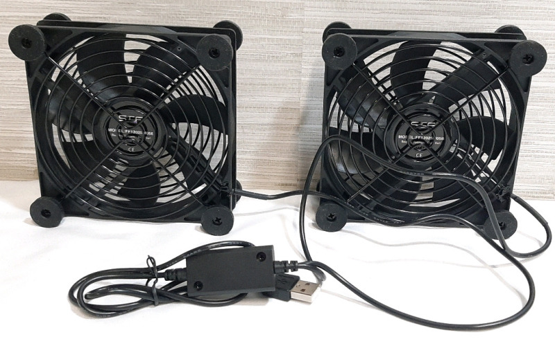 New USB Powered Dual Square Fans with Controllable Speed, 5" Square