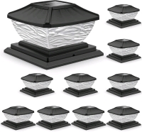 10 New SOLLUCIS Black Solar Powered Post Cap Lights. 20 Lumen. 2 Color Modes. 8 LEDs (per light). Fits 4"x4" 5"x5" 6"x6"Posts. Retails for Over $120