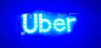 New USB-C Powered Uber Sign with Suction Cups (7½" Wide, 3" Tall)