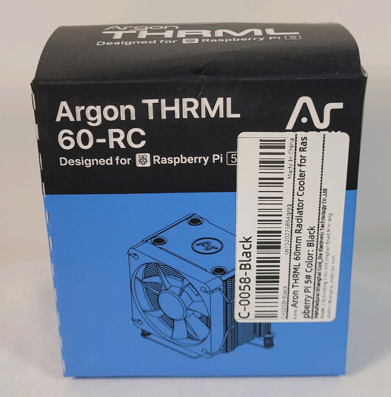 New - Argon THRML 60-RC Raspberry Pi-5 Radiator Cooler Fan . Sealed