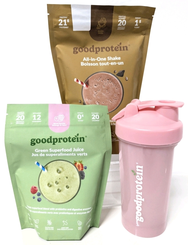 New GoodProtein | All-in-One Shakes : Chai Latte (880g*), Mixed Berries (225g) & Shaker Bottle | EXP 11/2025 & 10/2026