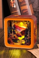 New WOOD BESTS 3D Wooden Puzzle Night Light : Forest Sunset Kit | 3.75" x 1.95" x 3.75"