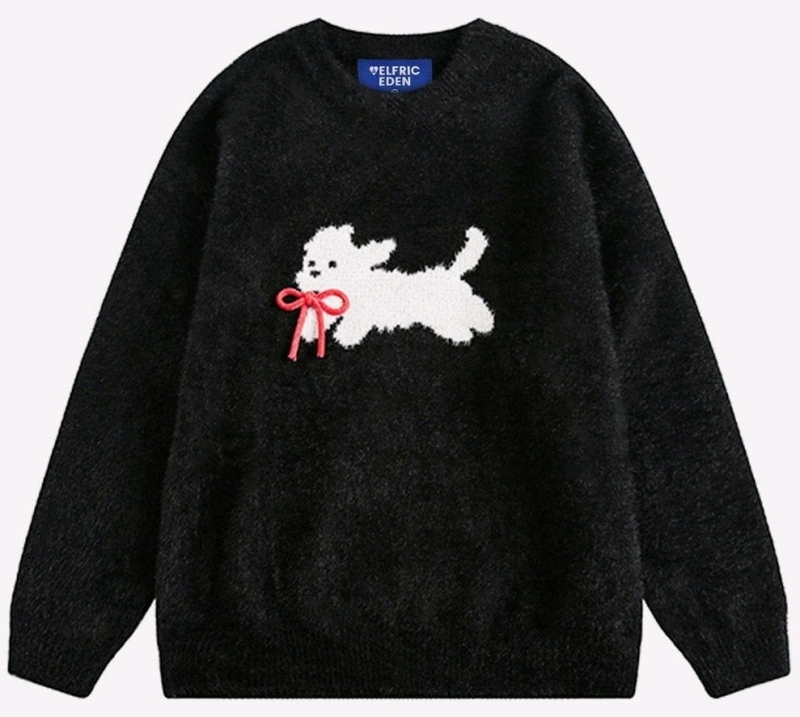 New Size Medium | ELFRIC EDEN Bow Dog Knitted Sweater | Retails for $74.95!