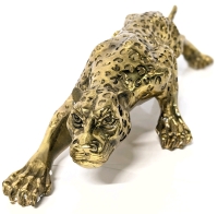 Absolutely Stellar Large Brass Leopard Figure | 14.5" Long