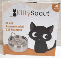 New 4L KittySpout Stainless Steel Cat Fountain