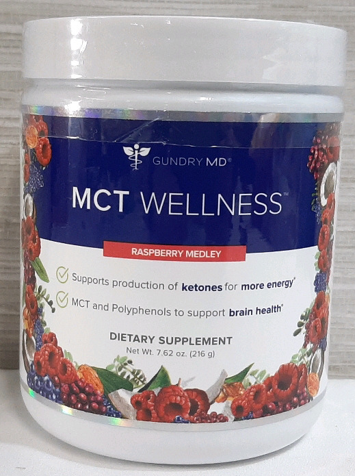 New Gundry MD MCT Wellness Raspberry Medley Powder Dietary Supplement (216g)