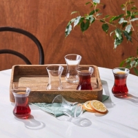 New: 6 Pack Karaca Turkish Tea Glasses - 132ml Volume