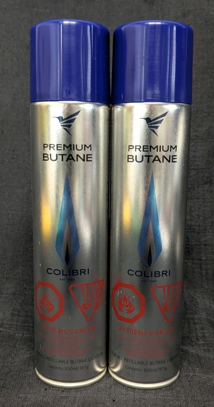 2 New: Calibri Premium Butane - 300ml per Bottle - For All Refillable Butane Lighters