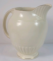 Vintage Crown Devon Ceramic Pitcher . Some minor wear to gold trim , crazing present