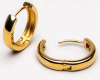 New 18K Gold Over Stainless Steel Shimmering Choker Chain Huggie Hoop Earrings ATOLEA - 4